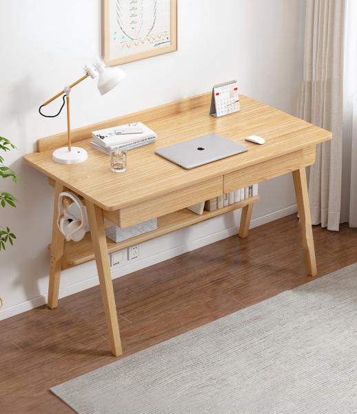 Großhandel B2B Massivholz Arbeits Tisch Computer Schreibtisch 120cm Kautschuk Set mit Stuhl